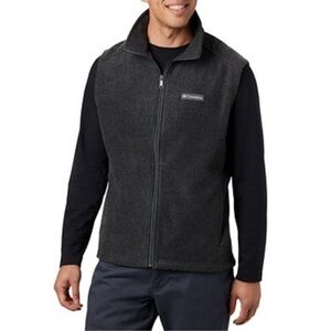 Columbia Men's XL Steens Mountain Fleece Vest Charcoal Gray Full Zip